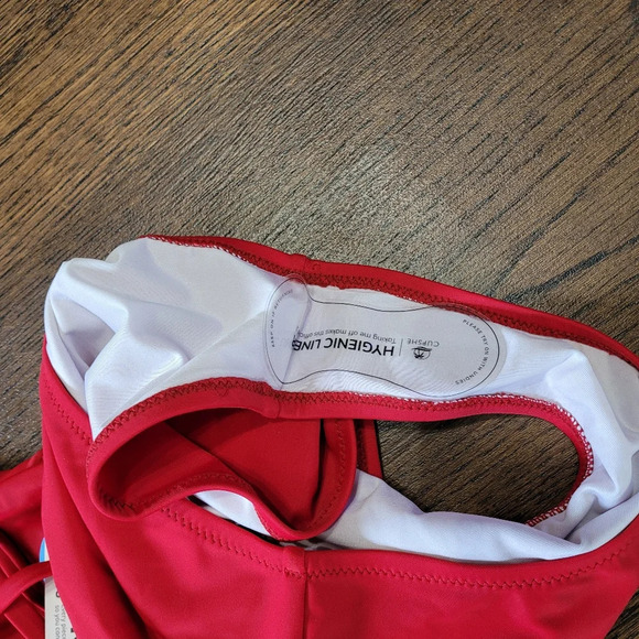 CUPSHE One Piece O Ring Red Strappy Lace Up Monokini Swimsuit Size Small 4-6 NEW - Picture 14 of 14